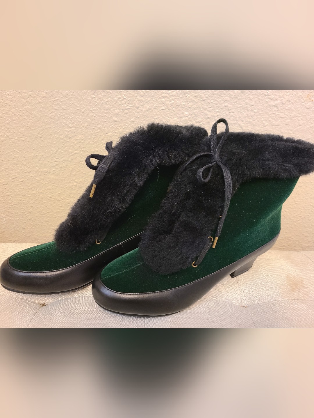 American Duchess Alpen Retro Winter Snow Boots Shoes Size 9 Green